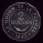 2 bolivianos reverso