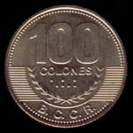 100 colones costa rica reverso