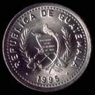 25 centavos quetzal guatemalteco anverso