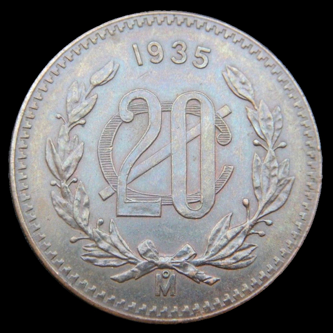 20 Centavos de peso mexicano