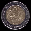 5 pesos mexicano anverso